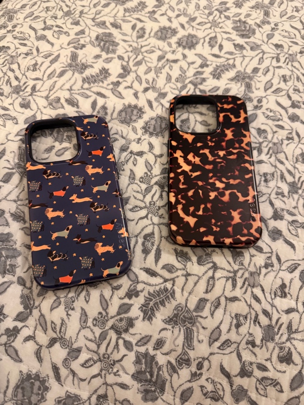 Navy & Orange Patterned Protective Phone Case - Decorative Design